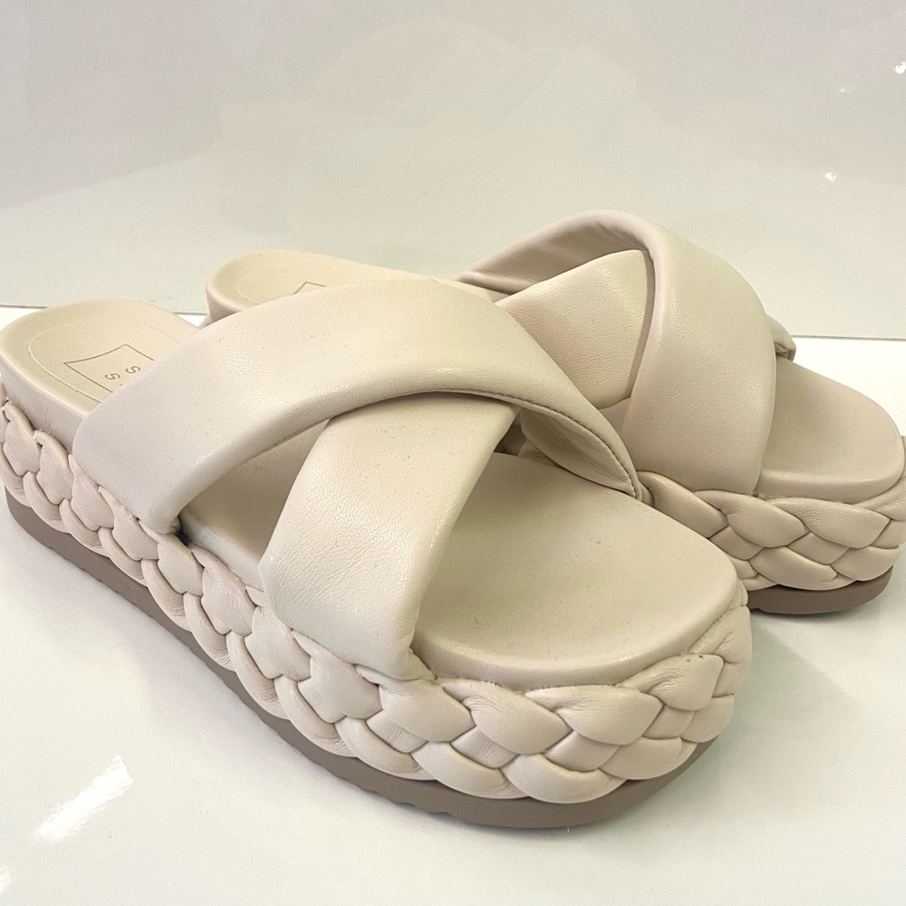 Shu Shop Kimora. Braided detail platform sandal.